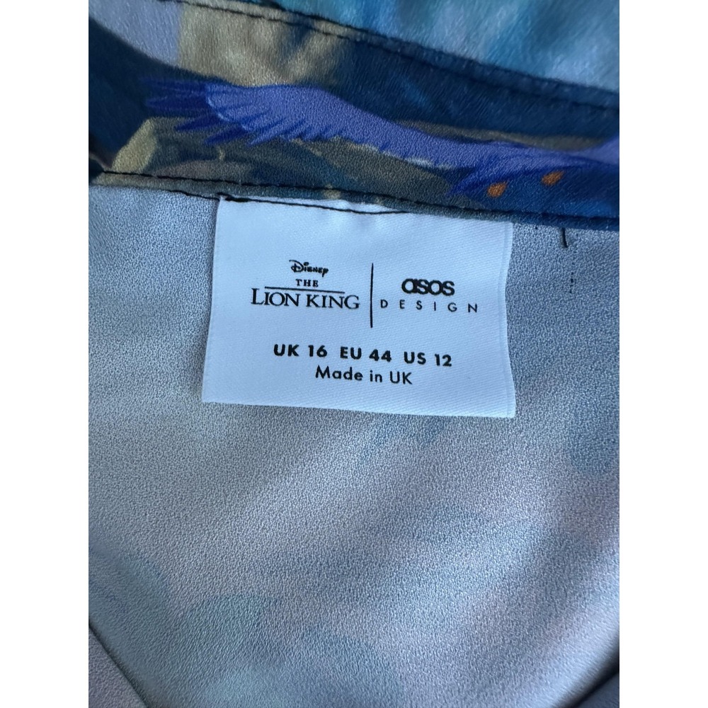 Disney Lion King Button Shirt Womens 12 Multicolor ASOS‎ Design Tie Front - Picture 3 of 8
